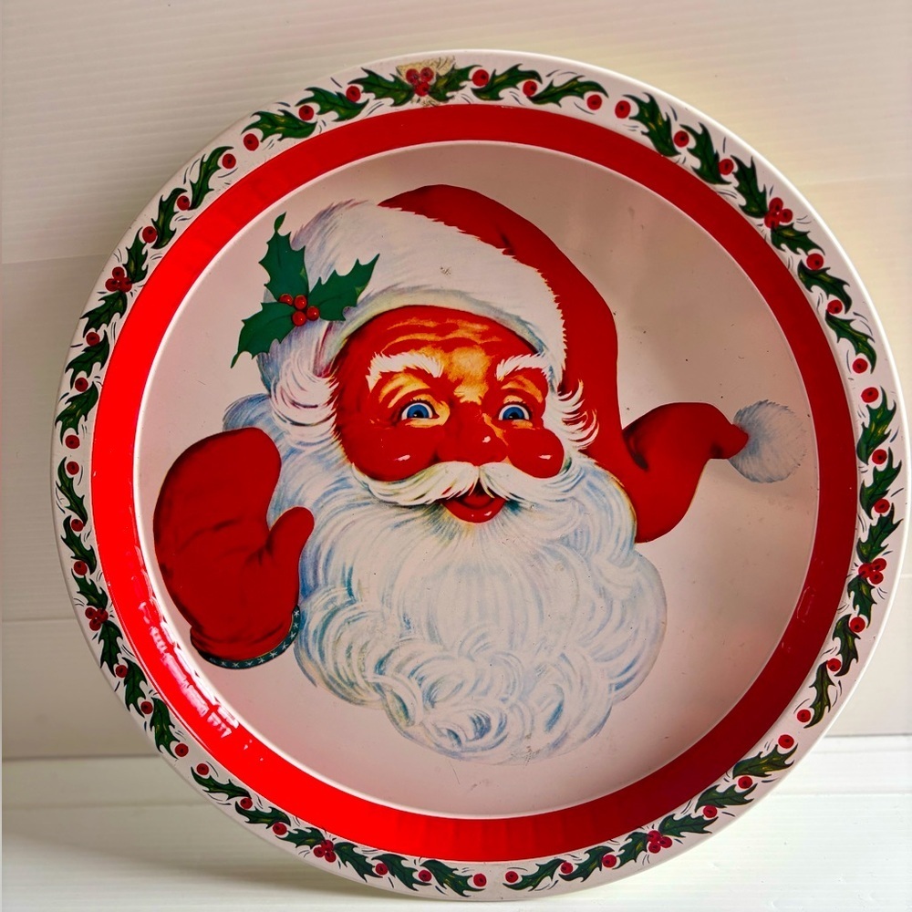 1960s Alderbrook Christmas Metal Tray Vintage